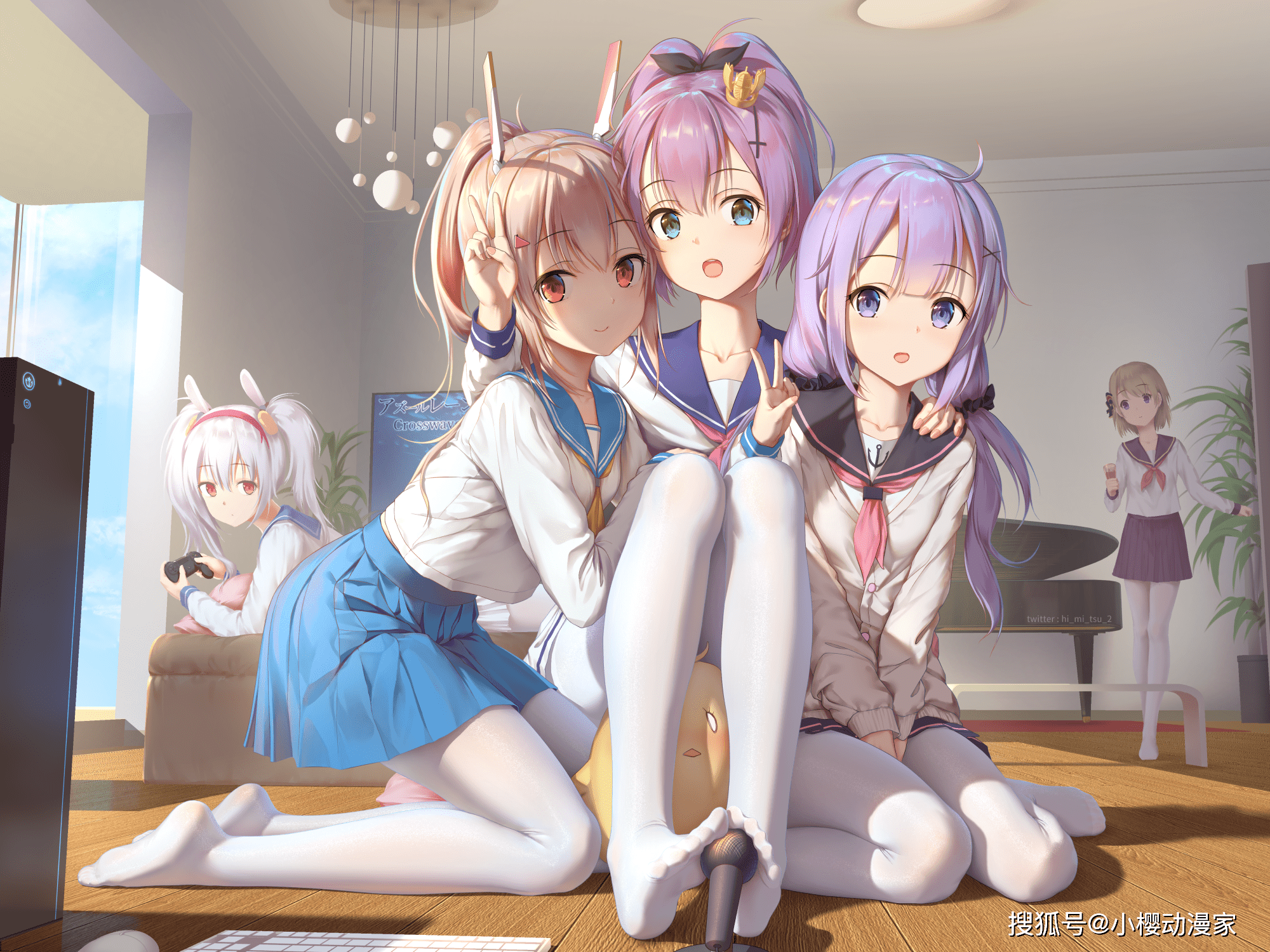 动漫白丝袜小女孩图片_白丝袜动漫美女动画_可爱美女白及膝丝袜